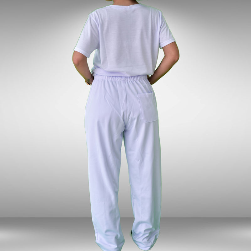 Kit Camiseta e Calça branca